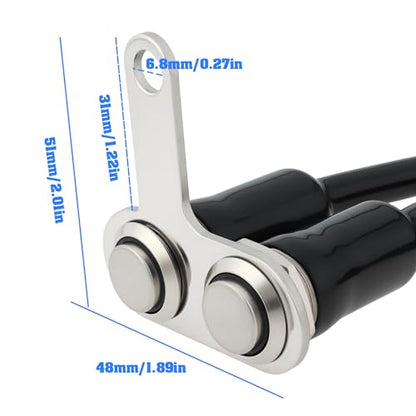 OTOTEC 12V LED Motorcycle Handlebar Switch Adjustable Mount Stainless Steel Momentary ON/Off Button Switch, Blue