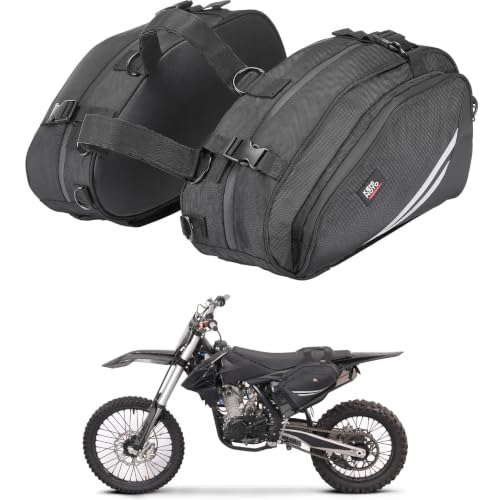 KEMIMOTO Dirt Bike Motorcycle Saddlebags 20L with Waterproof Rain Covers