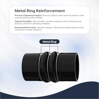 Endure 3"(76mm) Turbo Intercooler Hose, CAC Silicone 4-Ply - Black - color: Black, size: 3Inch-(76mm)