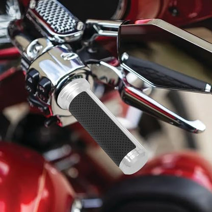 1 Inch Cable Throttle Handlebar Grips Motorcycle Hand Grips - color: #3 Chrome