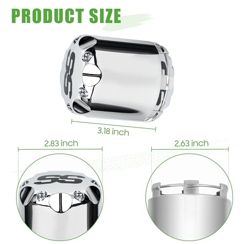 10L0L Universal Golf Cart SS Wheel Center Cap Cover for Yamaha, EZGO, Club Car, 4 PCS (Chrome) - color: Silver