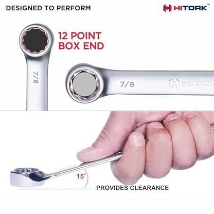 HITORK 19 Piece Metric Combination Wrench Set, 6-24 mm, CR-V, Storage Pouch - style: 19 Piece Set Metric