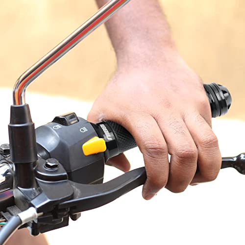 NIBBI Motorcycle Hand Grips, Racing CNC Aluminum & Soft Rubber Handlebar,7/8" Handle Grips for ATV GY6 Scooter - color: Black