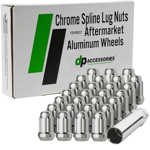 DPAccessories Lug Nuts Compatible with 2021-2026 Ford Bronco | Chrome Spline Style | for Aftermarket Aluminum Wheels Only | Set of 27 Wheel Nuts & 1 Tool | DFOBRO06A-CH/1 - color: Chrome, size: 2021-2026 Aftermarket Wheels
