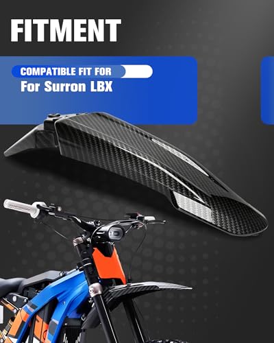Front Fender for Surron Sur Ron LBX,Carbon Fiber Texture Electric Dirt Bike Mudguard Compatible Fit for EKX X21 X20 Segway X260 X160 PP Material Not Fits RST Fork - color: carbon fiber