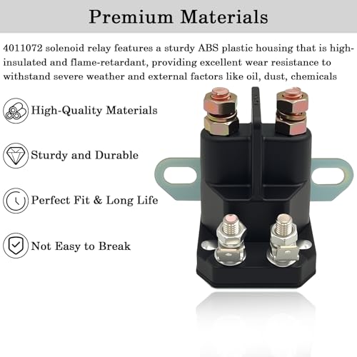 4011072 Starter Solenoid Relay, Compatible with Polaris ATP 330 500 Magnum 330 Scrambler 500 Sportsman 400 600 700 800 Trail Boss 330 2005 Ranger 500 700 ATV UTV Replace 2410437 4011251 4011334 - size: 4011072
