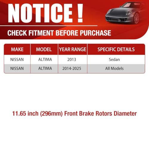 HUSCH Ceramic Brake Pads and Drilled Slotted Brake Rotors Fit for Nissan - size: Drilled&Slotted-31464+D1650