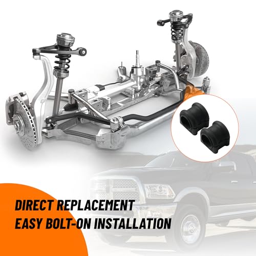 Upgrade 55398938AC Front Suspension Stabilizer Bar Compatible with 2009-2010 Dodge Ram 1500,2011-2018 Ram 1500,2019-2022 Ram 1500 Classic 4WD (Sway Bar) (Sway Bar with Bushing) - size: Sway Bar with Bushing