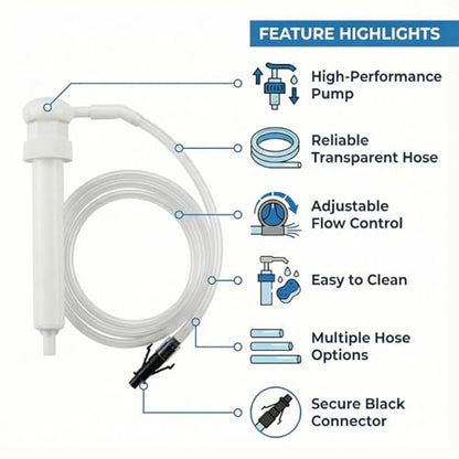 30cc Car Fluid Transfer Pump, Hand Pumps for Gallon Bottles & Wide Mouth Quart Bottles, Automotive Transmission Fluid Pump Transfers Gear Oil, Antifreeze and Differential Fluids (White)