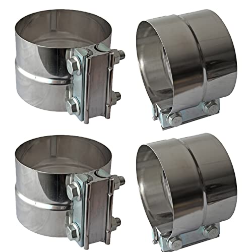 4 Inch Lap Joint Exhaust Pipe Muffler Clamp Band - 304 Stainless Steel (4 Pack) - size: 4IN 4PCS Lap Joint Clamps