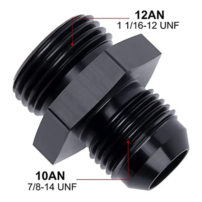 EVIL ENERGY 10AN Flare to AN12 ORB Male O-Ring 2PCS Fitting Adapter - size: 12AN ORB to 10AN