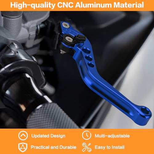 Universal Motorcycle 7/8" 22mm Brake Master Cylinder Clutch Lever - color: Blue
