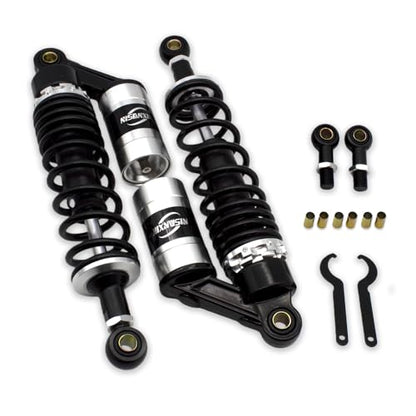 Universal 320mm Shock Absorber, Damping System for Street Bikes, Go Karts, Scooters & ATVs, Motorcycle Rear Suspension Upgrade ;Black and silver - color: SILVER