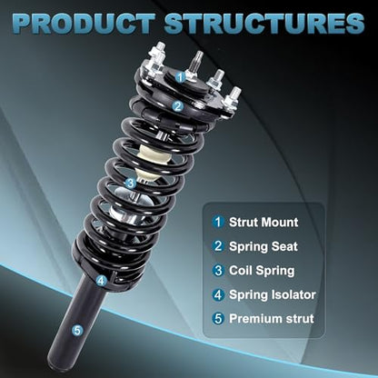 Front and Rear Strut Assembly Compatible with 2004-2011 Chevy Malibu - size: 172199 172200