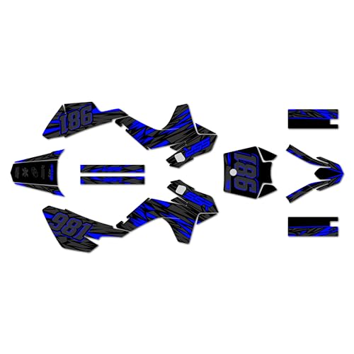 Graphics Kit for SSR SR70, SR110, and SR125 (2021+) Twitch Series Blue 9 Mil - Easy Go - Dirt Pit Bike Motorcycle Sticker, Dirtbike Racing Decal Motocross Accessories no-Plastics - color: Blue, size: 9 Mil - Easy Go