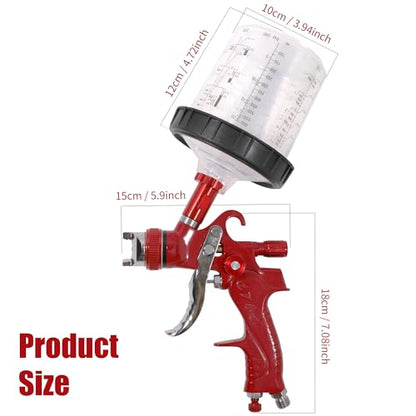 HVLP Spray Gun Kit with 10 Disposable 600ML Paint Cups & 5 Nozzles - color: red wine