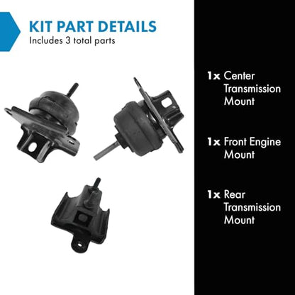 TRQ 3pc Transmission & Engine Motor Mount Kit - style: MTA35051