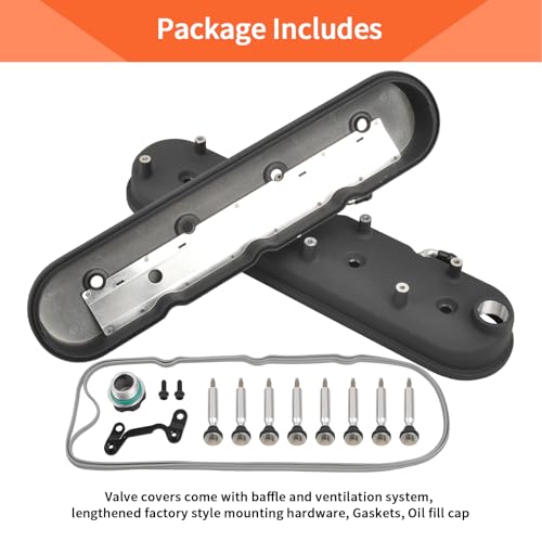 Cast Aluminum Engines Valve Cover with Coil Mounts - color: Black, size: GM LS1-LS6