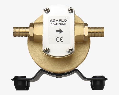 SEAFLO 12V Self Priming Impeller Gear Pump - 3.2 GPM Oil Change Diesel Fuel Transfer Pump, Reversible Flow, Copper Impeller, Rugged Metal Gears, 4 Year Warranty