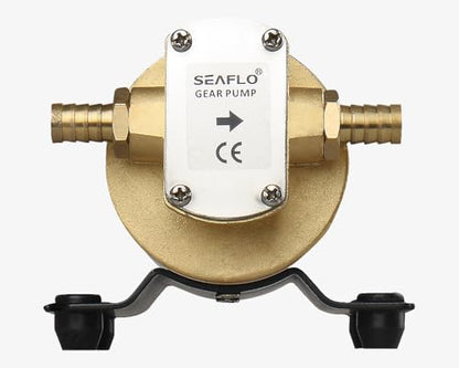 SEAFLO 12V Self Priming Impeller Gear Pump - 3.2 GPM Oil Change Diesel Fuel Transfer Pump, Reversible Flow, Copper Impeller, Rugged Metal Gears, 4 Year Warranty