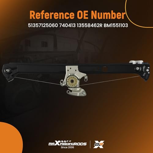 maXpeedingrods Rear Right Passenger Side Window Regulator for BMW X5 E53 3.0i 4.4i 4.6is 4.8is 2000-2006 740413 51357125060 - style: 740-413