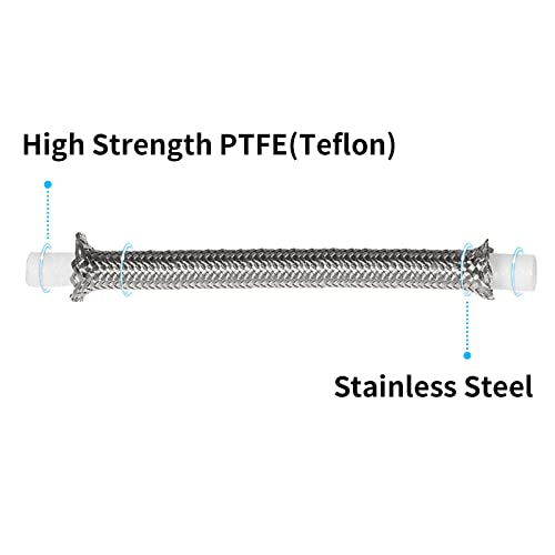MuHize 70" 6AN Transmission Cooler Line Stainless Steel Braided for GM - size: 70 Inch