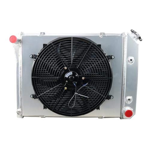 4 Row Radiator Shroud Fan For Chevy Camaro Chevelle Carlo 1968-87 - size: 4 Row Radiator+Shroud Fan