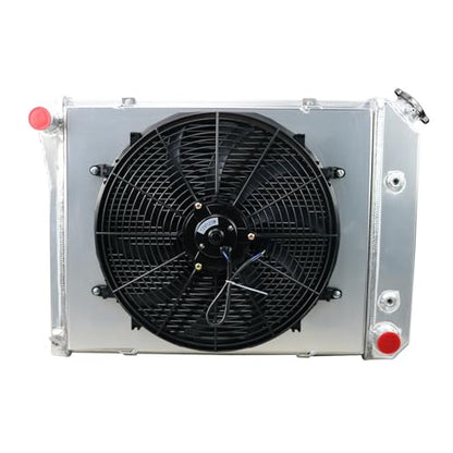 4 Row Radiator Shroud Fan For Chevy Camaro Chevelle Carlo 1968-87 - size: 4 Row Radiator+Shroud Fan