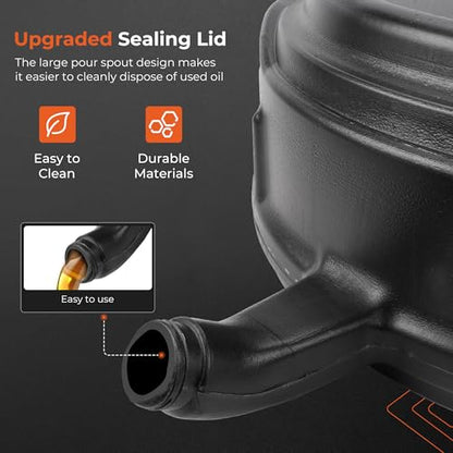 15 Quart Oil Drain Pan with Splash Guard, Handle for Oil Change