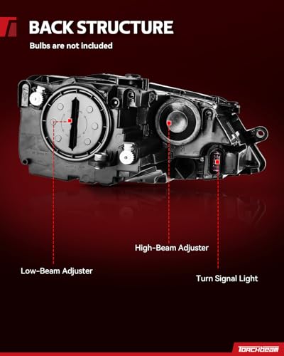 Torchbeam Headlight Assembly Compatible with J-e-tta 2011 2012 2013 2014 2015 2016 Chrome Housing Clear Reflector Driver and Passenger Side - color: Chrome-Clear/J-e-tta 2011-2016