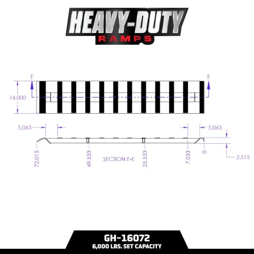 GEN-Y Hitch Heavy Duty Aluminum Loading Ramps - Set of 2, 6 Foot Long x 14 Inches Wide, 6000 lbs Capacity, Hybrid Hook and Plate Ends, Serrated Cross Rungs for Maximum Traction - size: 6'