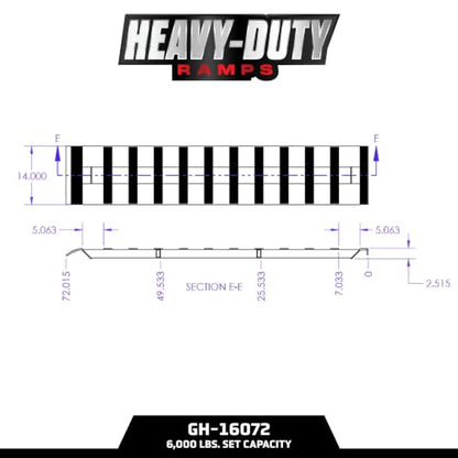 GEN-Y Hitch Heavy Duty Aluminum Loading Ramps - Set of 2, 6 Foot Long x 14 Inches Wide, 6000 lbs Capacity, Hybrid Hook and Plate Ends, Serrated Cross Rungs for Maximum Traction - size: 6'