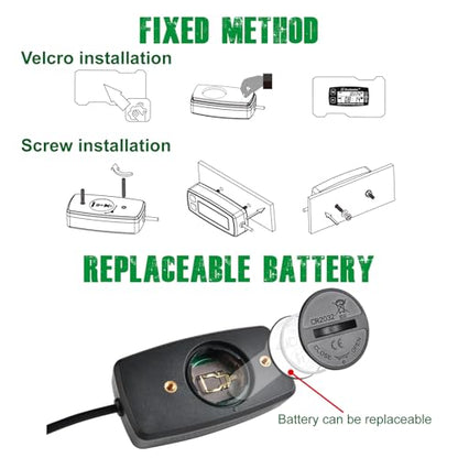 YOOREAL Digital Engine Temperature Gauge Meter,Tachometer and Hour Meter - size: HM035A TS002-1