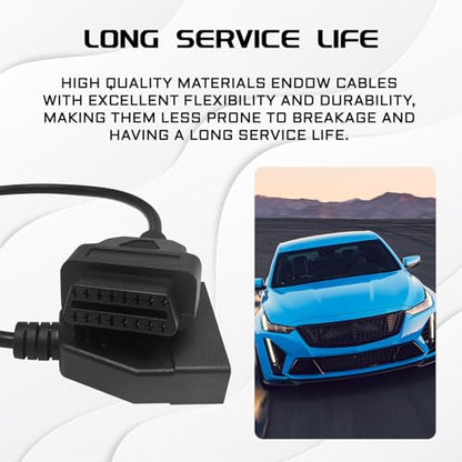 OBD1 Scanner, OBD1 to OBD2 GM Adapter, OBD 1 Scanner Cable Code Reader OBD1 12 Pins to OBD2 OBD II 16 Pins Socket Scan Diagnostic Extension Tool Cable Connector Replacement for GM Popular