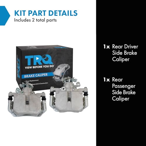 TRQ Rear Brake Caliper Set Zinc Coated Brackets Hardware - color: Replacement, size: CLA32207