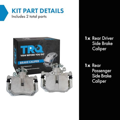 TRQ Rear Brake Caliper Set Zinc Coated Brackets Hardware - color: Replacement, size: CLA32207