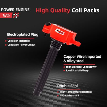 Ignition Coil Pack & Iridium Spark Plug & Fuel Injector For 3.6 UF648