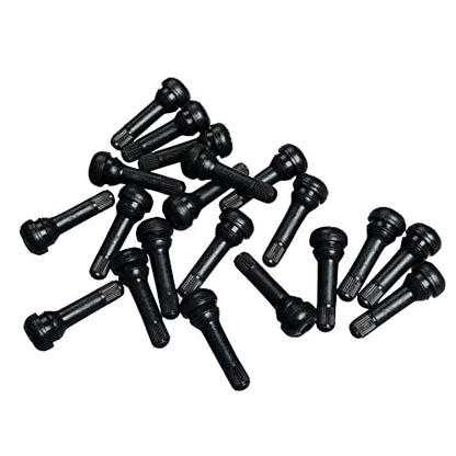 Fekuar 50 Pcs TR414 Snap-in Tire Valve Stems Short Rubber Valve Black - color: 50Pcs, size: TR414