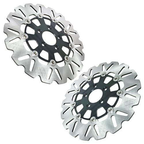 11.8" Front & Rear Floating Brake Rotors Disc Compatible with Harley Sportster Softail Touring Dyna Early Super Glide Motorcycle Brake Disc - size: 11.8" Front+Rear Rotors