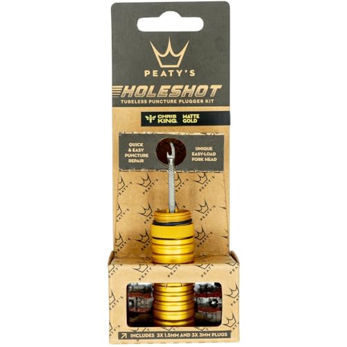 Peaty's Tubeless Bike Tyre Puncture Repair Plugger Kit - for MTB, Road & XC Bicycle Tyres - Unique Single-Sided Fork, for Rapid Puncture Repair to Fix Punctures Fast - 3X 3mm & 1.5mm Plugs - color: Emerald