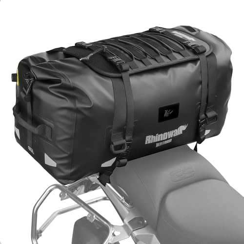 Rhinowalk Waterproof Motorcycle Saddle Bag 65L, MOLLE Rear Seat Tail Bag - size: 65L