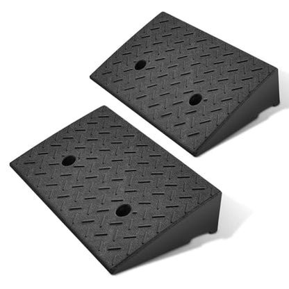 DNA Motoring 2pcs 5.2" Rise Rubber Curb Ramp Heavy Duty Loading Driveway Ramp Threshold Ramp 19.1" W x 13.5" D x 5.2" H for Loading Dock, Warehouse, Motorcycles, Cars, TOOLS-00645 - style: 5.2 in 2pcs