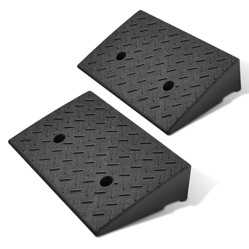 DNA Motoring 2pcs 5.2" Rise Rubber Curb Ramp Heavy Duty Loading Driveway Ramp Threshold Ramp 19.1" W x 13.5" D x 5.2" H for Loading Dock, Warehouse, Motorcycles, Cars, TOOLS-00645 - style: 5.2 in 2pcs