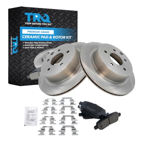 TRQ Rear Brake Pad and Rotor Set Ceramic Solid Rotors - style: BKA10689