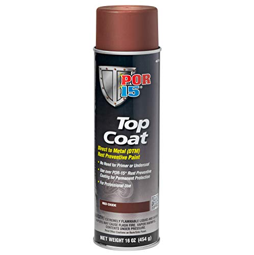 POR-15 Top Coat Spray Paint, Direct to Metal Paint, Long-term Sheen and Color Retention, 16 Fluid Ounces, Red Oxide - color: Red Oxide