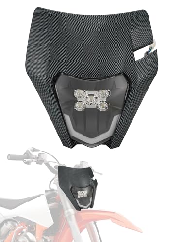 JFG RACING Dirt Bike Universal Headlight LED,Carbon Fiber Pattern - color: imitation carbon fiber