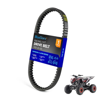 BlueStars Durable 743-20-30 Racing CVT Drive Belt - Compatible with 125cc 150cc GY6 152QMI 157QMJ Short-case Engine Scooter, ATV, Go Kart, Moped - Compatible with Roketa, Taotao, Vespa, Jonway - size: 743-20-30