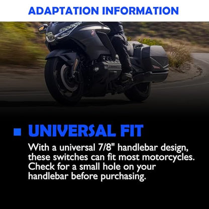 7/8" 22mm Motorcycle Switches Motorbike Horn Button Turn Electric Fog Lamp Light Start Handlebar Controller Switch OXCBKGLM005