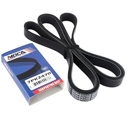 MOCA 7PK2470 EPDM Serpentine Belt Fits 92-03 for Dodge Dakota 3.9L & 98-00 for Dodge Durango 5.2L & 98-02 for Dodge Ram 2500 5.9L - size: 7PK2470