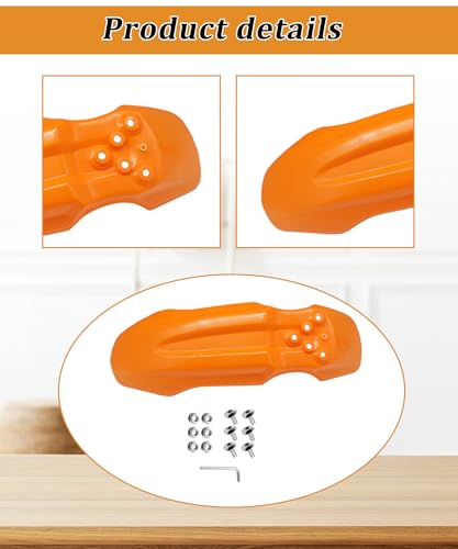 E-Bike Front Fender with Screw Kit Waterproof (Orange) - color: Orange